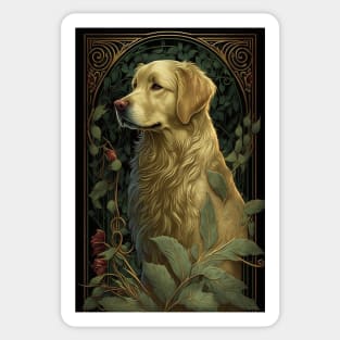 Golden Retriever - Art Nouveau Style Sticker